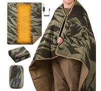 BougeRV 12V Heated Blanket, Electric Car Blanket, 5 Heat Levels, Auto Shutoff, APP Control, 180*130cm, Waterproof, Portable Heated Throw for Truck, SUV, Camping & Travel, Green (Battery Not Included)