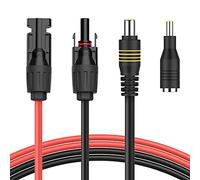 BougeRV 6Feet 14AWG Solar Connector to DC 8mm Adapter Cable with Extra DC 5.5x2.5mm Adapter for Portable Solar Power Station, Conversion Cable for Solar Panel to Power Station