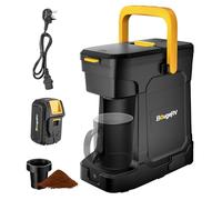 BougeRV Cordless Coffee Machine with Removable 18V 8Ah Battery, Compatible with Coffee Pods & Ground Filter Coffee, Portable Single-Serve Espresso & Coffee Maker with AC/DC Charging for Travel Camping
