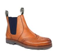 Boughton Leather Brogue Chelsea Boots Frank James Tan 9