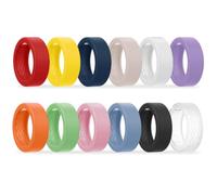 Bougraite 12 Pack Cover Compatible with Oura Ring 5, Ultra-Thin Soft Silicone Anti-Slip Wave Texture Protector Case, Support Charging with Cover on, Anti-Scratch Ring Guard for Working Out Gym