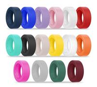 Bougraite 16 Pack Cover Compatible with Oura Ring 4/4 Ceramic/3/Samsung Galaxy Ring/UltraHuman/RingConn Gen 2 Air/2/1, Silicone Anti-Slip Wave Texture Anti-Scratch Protector Case for Working Out Gym