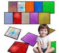 Bouiexye 10 Sets Sensory Mats for Autistic Children Textured Sensory Tiles Sensory Toys Babies and Toddlers with Sensory Issues Tactile Sensory Walls Fidgeting Educational Activity (Square)