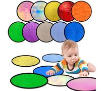 Bouiexye 10 Sets Sensory Mats for Autistic Children Textured Sensory Tiles Sensory Toys Babies and Toddlers with Sensory Issues Tactile Sensory Walls Fidgeting Educational Activity (Round)