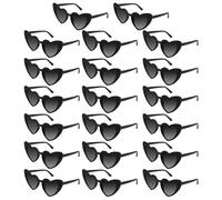 Bouiexye 20 Pack Black Heart Sunglasses Bachelorette Vintage Heart Shaped Glasses for Wedding Bridesmaid Party Favor Accessories