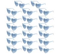 Bouiexye 20 Pack Blue Heart Sunglasses Bachelorette Vintage Heart Shaped Glasses for Wedding Bridesmaid Party Favor Accessories