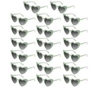 Bouiexye 20 Pack Green Heart Sunglasses Bachelorette Vintage Heart Shaped Glasses for Wedding Bridesmaid Party Favor Accessories