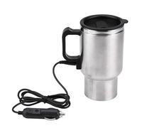 Bouilloire électrique 12V, Tasse chauffante voyage 450 ml acier inoxydable isolation sous vide idéale pour café thé lait, Chauffe-boisson portable voiture conducteur routier