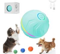 Boujee Gravity Ball Dog, Boujee Vibrating Dog Ball, 4-Hour Playtime, Automatic Rolling & Rotating Moving Dogs Toy (Cyan)