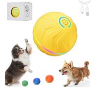 Boujee Gravity Ball Dog, Boujee Vibrating Dog Ball, 4-Hour Playtime, Automatic Rolling & Rotating Moving Dogs Toy (Yellow)