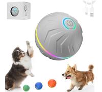 Boujee Gravity Ball Dog, Boujee Vibrating Dog Ball, 4-Hour Playtime, Automatic Rolling & Rotating Moving Dogs Toy (Gray)