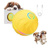 BoujeeFlow - Boujee Gravity Ball, Boujee Gravity Bounce Ball, Interactive Vibrating Balls for Dogs, Self-Rolling and Jumping, 4-Hour Playtime, for Indoor/Outdoor Play (Yellow)