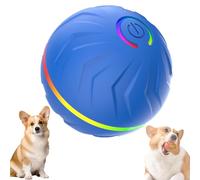 Boujees Gravity Bounce Ball, Smart Dog Jumping Ball, Glowing and Bite-Resistant Vibrating DogBalls,Interactive Dog Toys, Automatic Bouncing and Rotating Balls for Pets (Blue,1 PCS)