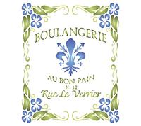 Boulangerie Stencil, 21.59 x 26.67 cm (M) - Vintage French Themed Sign Label Stencils for Painting Template