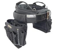 BOULDER BAG Professional Electrician's MAX Combo with Comfort Back Support Tool Belt, Leather Belt Buckle, Heavy Duty Work Belt, Black, (Large 33-36 Inch Waist), Made in USA