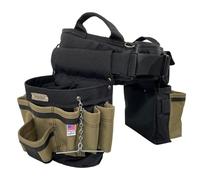 BOULDER BAG Ultimate Electrician's MAX Combo with Comfort Back Support Tool Belt, Quick Release Buckle, Heavy Duty Tool Belt, Tan (Large 33-36 Inch Waist), Tool Belt Made in USA