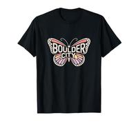 Boulder City Butterfly - Nevada Pastel City Name Word Art T-Shirt
