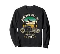 Boulder City Nev USA Hotrod Retro Desert Sunset Style Design Sweatshirt