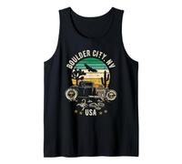 Boulder City Nev USA Hotrod Retro Desert Sunset Style Design Tank Top