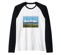 Boulder Colorado Rocky Mountains Landscape Vintage Hiking Raglan Baseball Tee