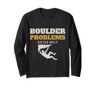 Boulder Problems Solved Daily Funny Climber Bouldering Long Sleeve T-Shirt