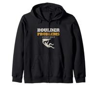 Boulder Problems Solved Daily Funny Climber Bouldering Zip Hoodie