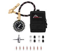 Boulder Tools Heavy Duty Rapid Tire Deflator & Molle Pouch - Precision Release Button Air Down Offroad Kit - Glows in Dark, Bonus: Valve Caps, Cores, Repair Tool | Quickly Deflate 4x4 Off Road Tires
