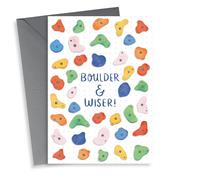Boulder & Wiser! Funny Birthday Card for Climbing & Bouldering