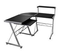 boulder wooden corner computer desk in black
