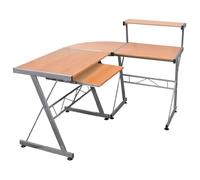 boulder wooden corner computer desk in brown