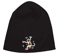 Bouldering Cat Climbing Gym Graphic Jersey Beanie Hat Thin Slouch Cap Unisex One Size Black