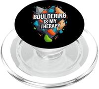 Bouldering Is My Therapy Climber Rock Climbing Design PopSockets PopGrip for MagSafe
