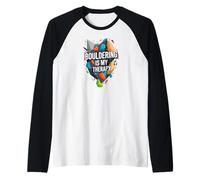 Bouldering is My Therapy Climber Rock Climbing Design Raglan Baseball Tee