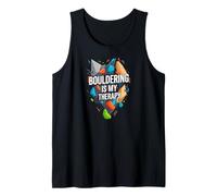 Bouldering is My Therapy Climber Rock Climbing Design Tank Top