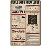 Bouldering Knowledge Metal Tin Signs Bouldering Infographics Reading Posters Rock Climbers Reference Guide Plaques Home Bedroom Club Bar Wall Decor 8x12 Inches