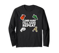Bouldering Rock Climb Hard Fall Hard Repeat Long Sleeve T-Shirt