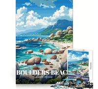 Boulders Beach South Africa Art Jigsaw Puzzle 1000 Pieces Brain Exercise Soothing Hobby Precision Cut Holiday Present (38X52CM)