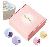 Boules de Bain Moussantes - Lot de 4 Pièces aux Fleurs Séchées, Hydratantes Eť Relaxantes | Bain Spa Maison, Voyage, Hôtel | Pour Hommes et Femmes, Détente et Soin Đe la Peau