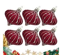 Boules De Noël En Velours - Velour Flocage Diamant Coloré | Ornements Arbre des Noëlls | Ensemble Élégant Amande Brillant Accrocheur Fête Maison Cadeau Intérieur Décoration Festive