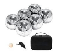 Boules Outdoor Metal Boules Ball, Complete Kits Outdoor Recreational Games for Outdoor Picnic, Beach Holidays and Family Made with Metal Material