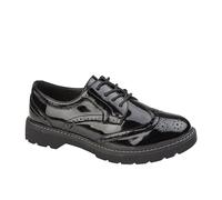 Boulevard Addison Brogue Hi-Shine Shoe Womens | School Shoes | Black Patent | UK Size 7