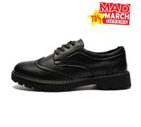 Womens Boulevard Brogue Shoe Patent Matt Chunky Smart Office School Lace Up