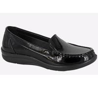 Boulevard Bordeaux Womens Loafer Shoes | Slip On Shoes | Black Patent | UK Size 6