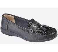 Boulevard Brantford Apron Tassle Wide Ee Fitting Trainers, Size 4 In Black Women's