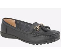 Boulevard Camila Tassle Womens Loafer Shoes | Slip On Shoes | Black | UK Size 7