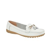 Boulevard Womens/Ladies Action Leather Tassle Loafers (3 UK) (White)
