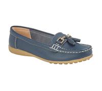 Boulevard Womens/Ladies Action Leather Tassle Loafers (3 UK) (Navy)
