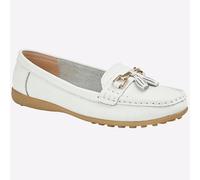 Boulevard Camilla Ladies Leather Tassle Loafers White