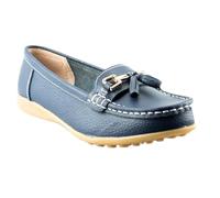Boulevard Camila Tassle Loafers Womens | Slip On Shoes | Navy | UK Size 4