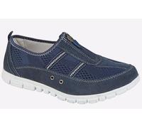 Boulevard Chloe Zip Womens (Wide Fit) Trainers, Size 8 In Navy